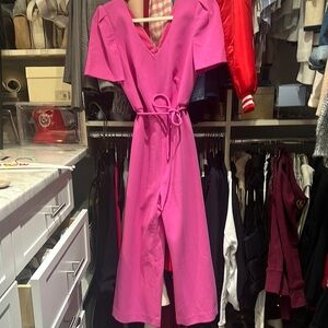 Vibrant Pink Jumpsuit with Belt